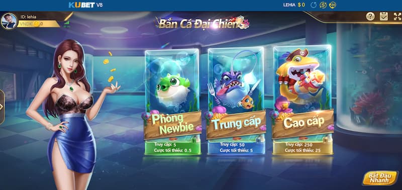 Hướng dẫn quy trình tham gia game bắn cá Kubet